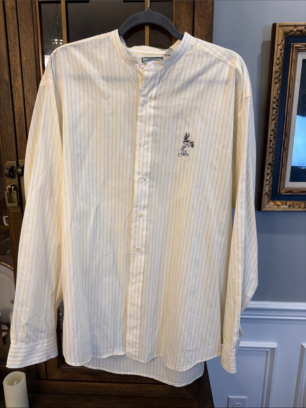 Warner Bros. Bugs Bunny Cream and Yellow Pinstripe Shirt